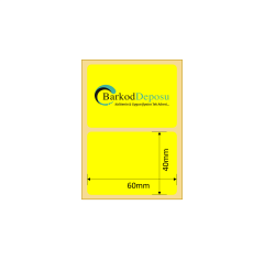 60x40 Termal Barkod Etiketi (SARI ECZANE ETİKETİ) 1000 Sarım