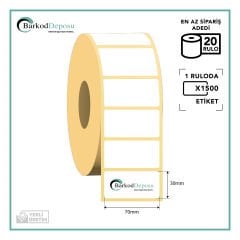 70x30 Termal Barkod Etiketi 1500 Sarım