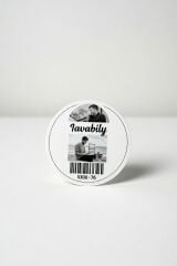 50 mm Yuvarlak Siyah Baskılı Beyaz Zemin Kuşe Etiket