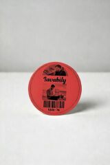 50 mm Yuvarlak Siyah Baskılı Kırmızı Zemin Kuşe Etiket