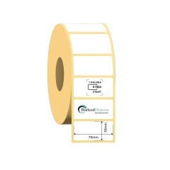 70x30 Kuşe Barkod Etiketi 1500 Sarım (RİBON İLE BASKI)