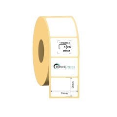 70x50 Kuşe Barkod Etiketi 1000 Sarım (RİBON İLE BASKI)