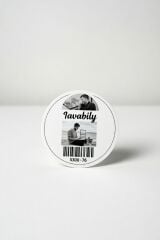 100 mm Yuvarlak Siyah Baskılı Beyaz Zemin Kuşe Etiket