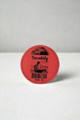 100 mm Yuvarlak Siyah Baskılı Kırmızı Zemin Kuşe Etiket