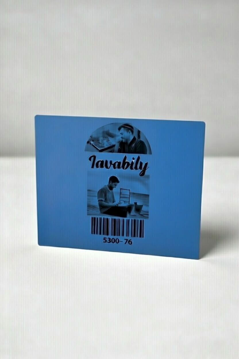 30x50 Siyah Baskılı Mavi Zemin Kuşe Etiket