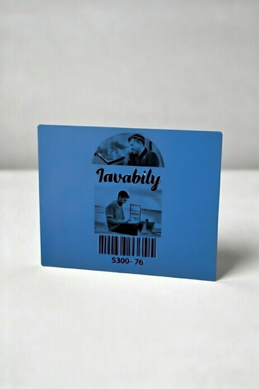 40x40 Siyah Baskılı Mavi Zemin Kuşe Etiket