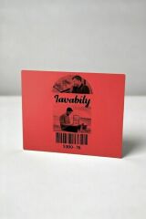 50x50  Siyah Baskılı Kırmızı Zemin Kuşe Etiket