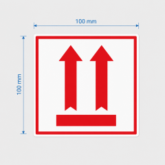 100x100 Bu Yön Yukarı Baskılı Kuşe Kargo Etiketi - 250 Sarım