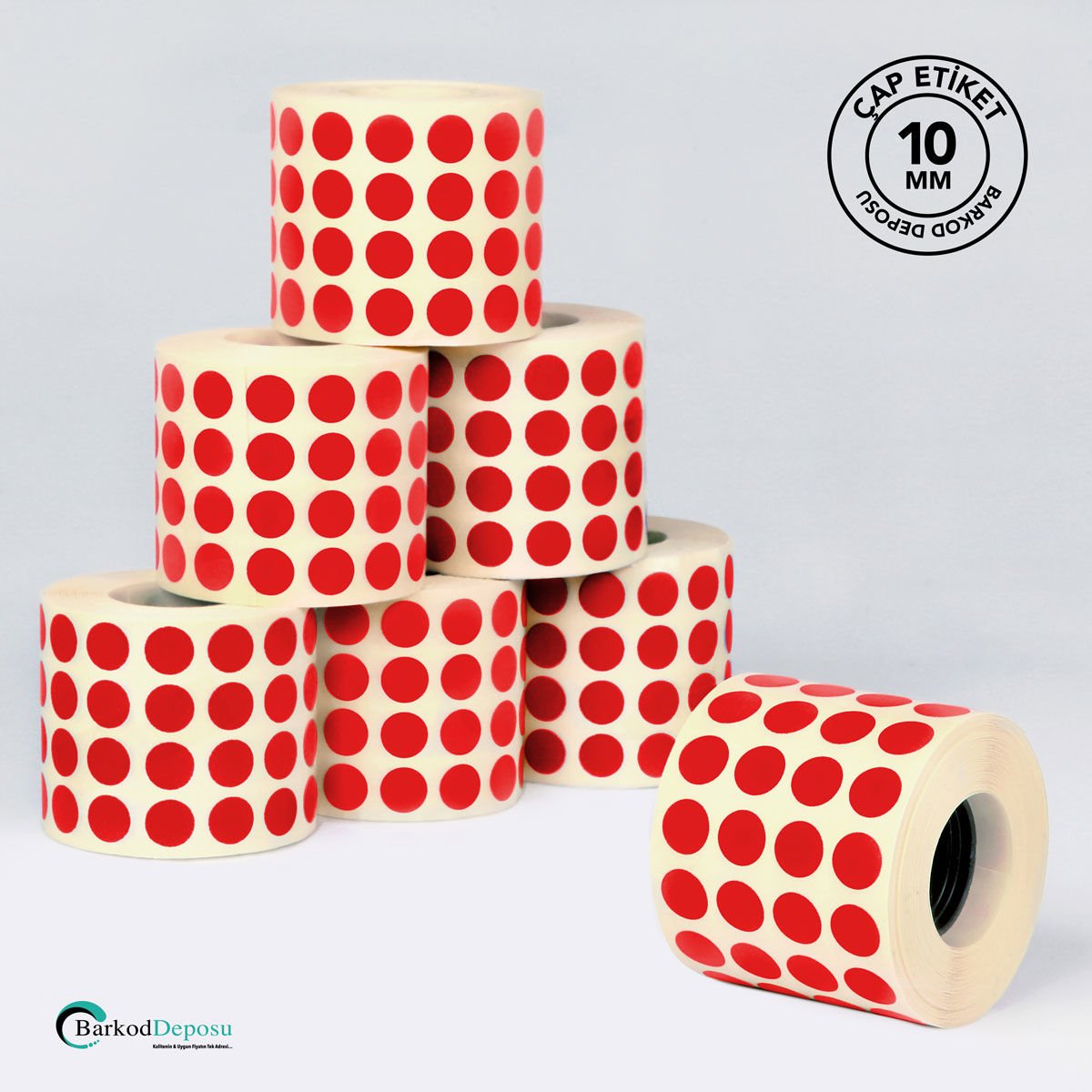 10mm Çap Etiketi 5000'Lik Kırmızı