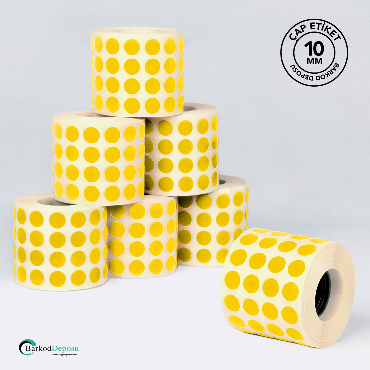 10mm Çap Etiketi 5000'Lik Sarı