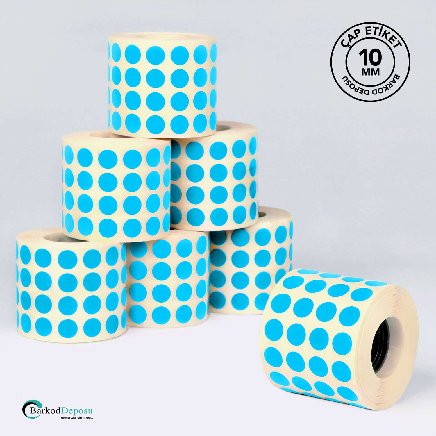 10mm Çap Etiketi 5000'Lik Mavi