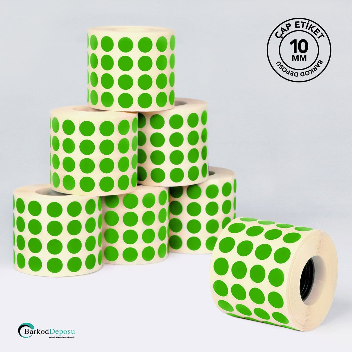 10mm Çap Etiketi 5000'Lik Yeşil