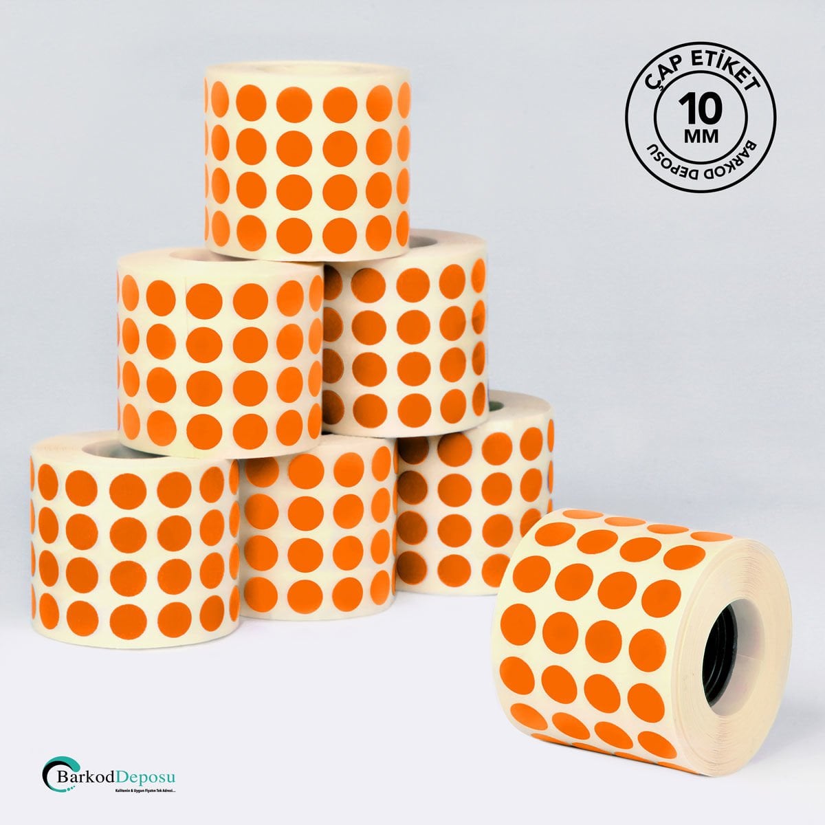 10mm Çap Etiketi 5000'Lik Turuncu