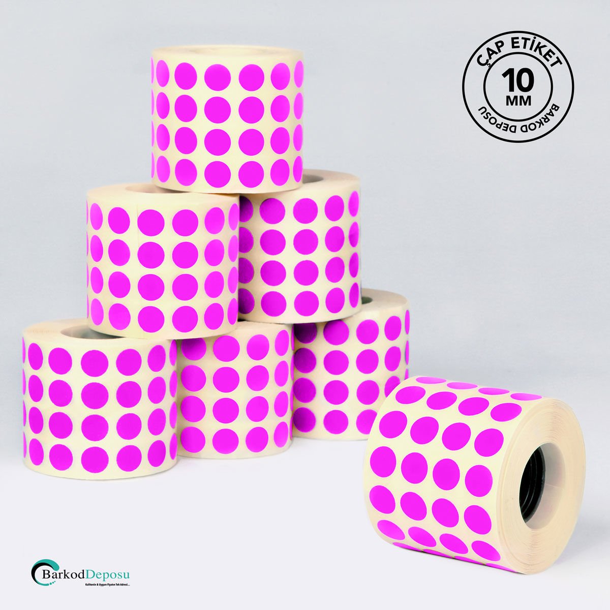 10mm Çap Etiketi 5000'Lik Pembe