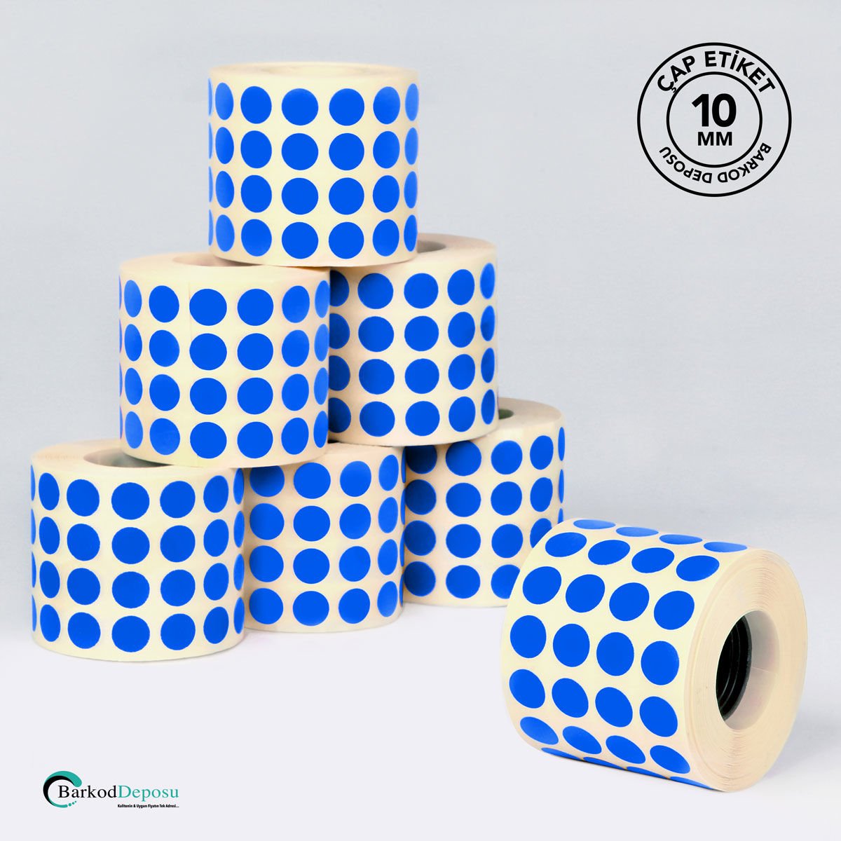 10mm Çap Etiketi 5000'Lik Koyu Mavi
