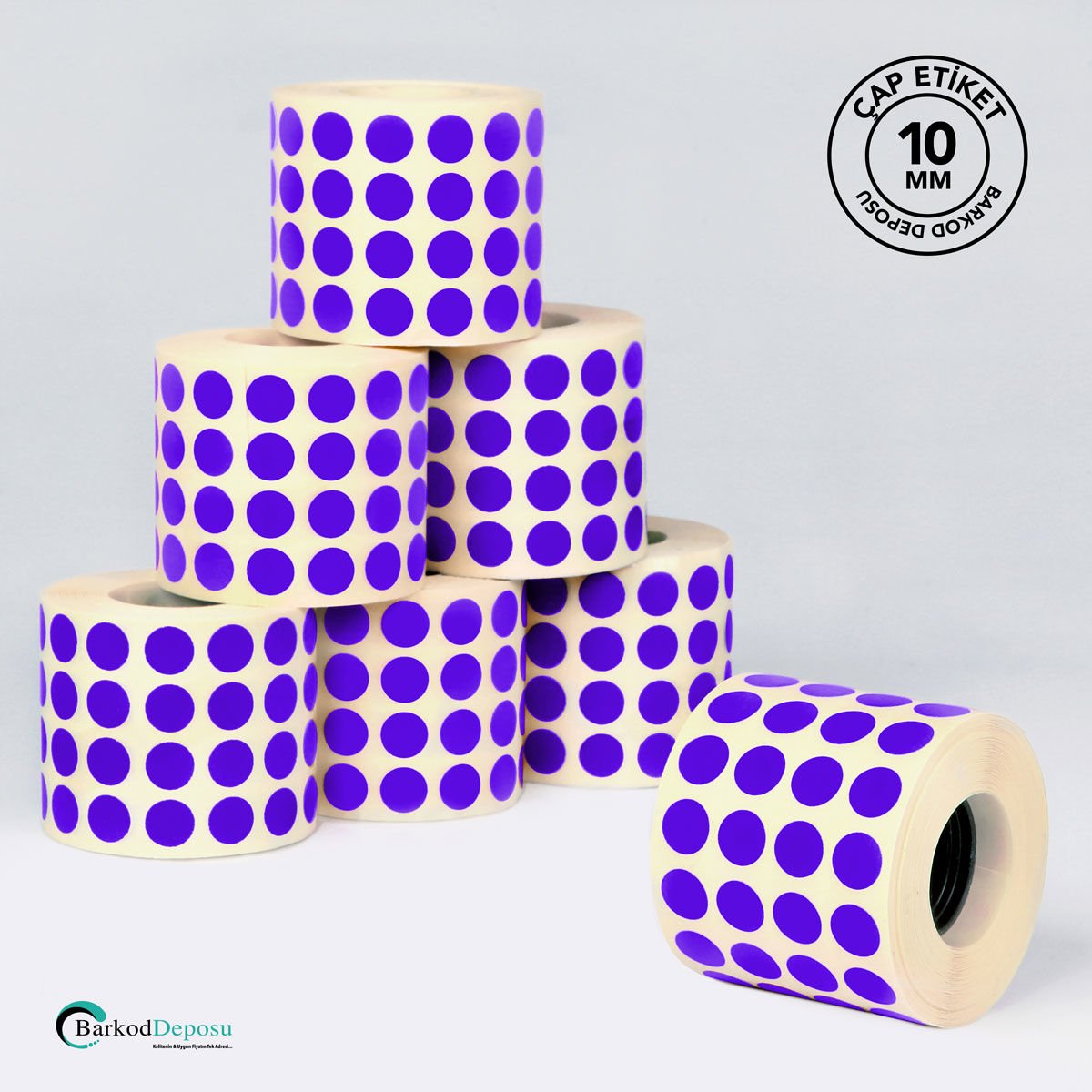 10mm Çap Etiketi 5000'Lik Mor