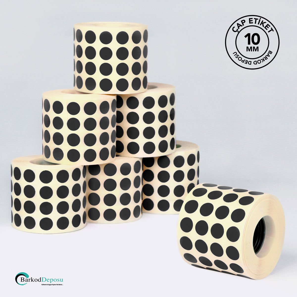10mm Çap Etiketi 5000'Lik Siyah