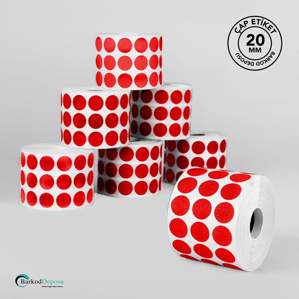 20mm Çap Etiket 5000'Lik Kırmızı