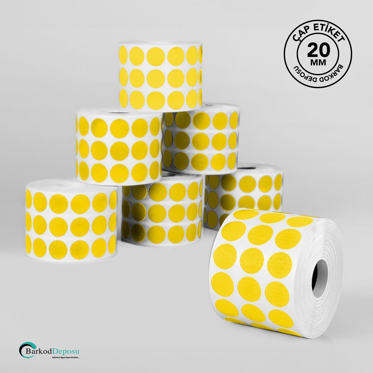 20mm Çap Etiket 5000'Lik Sarı