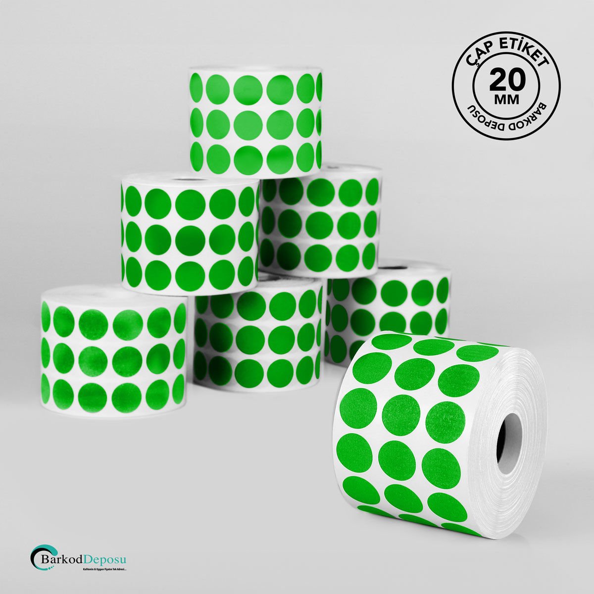 20mm Çap Etiket 5000'Lik Yeşil