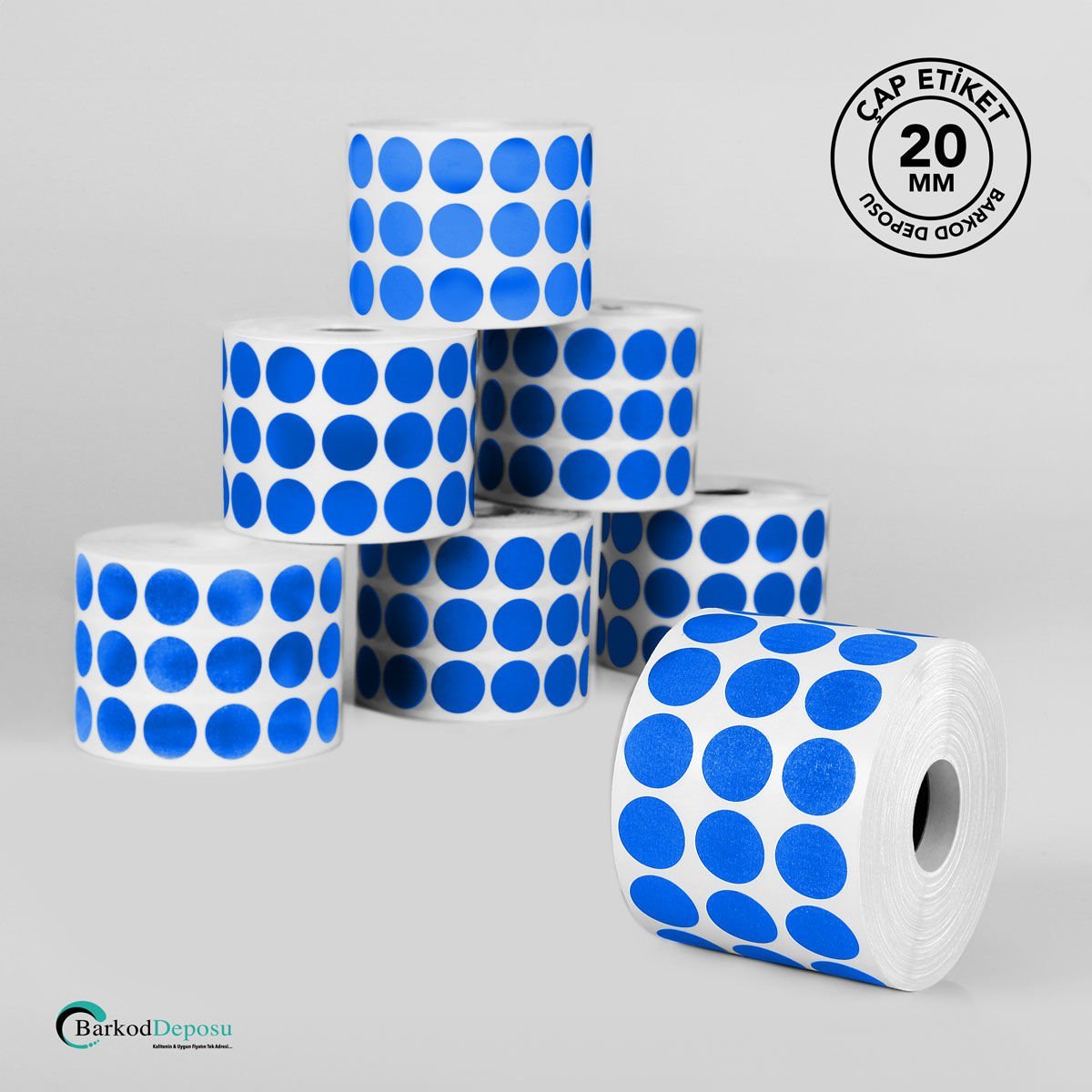 20mm Çap Etiket 5000'Lik Koyu Mavi