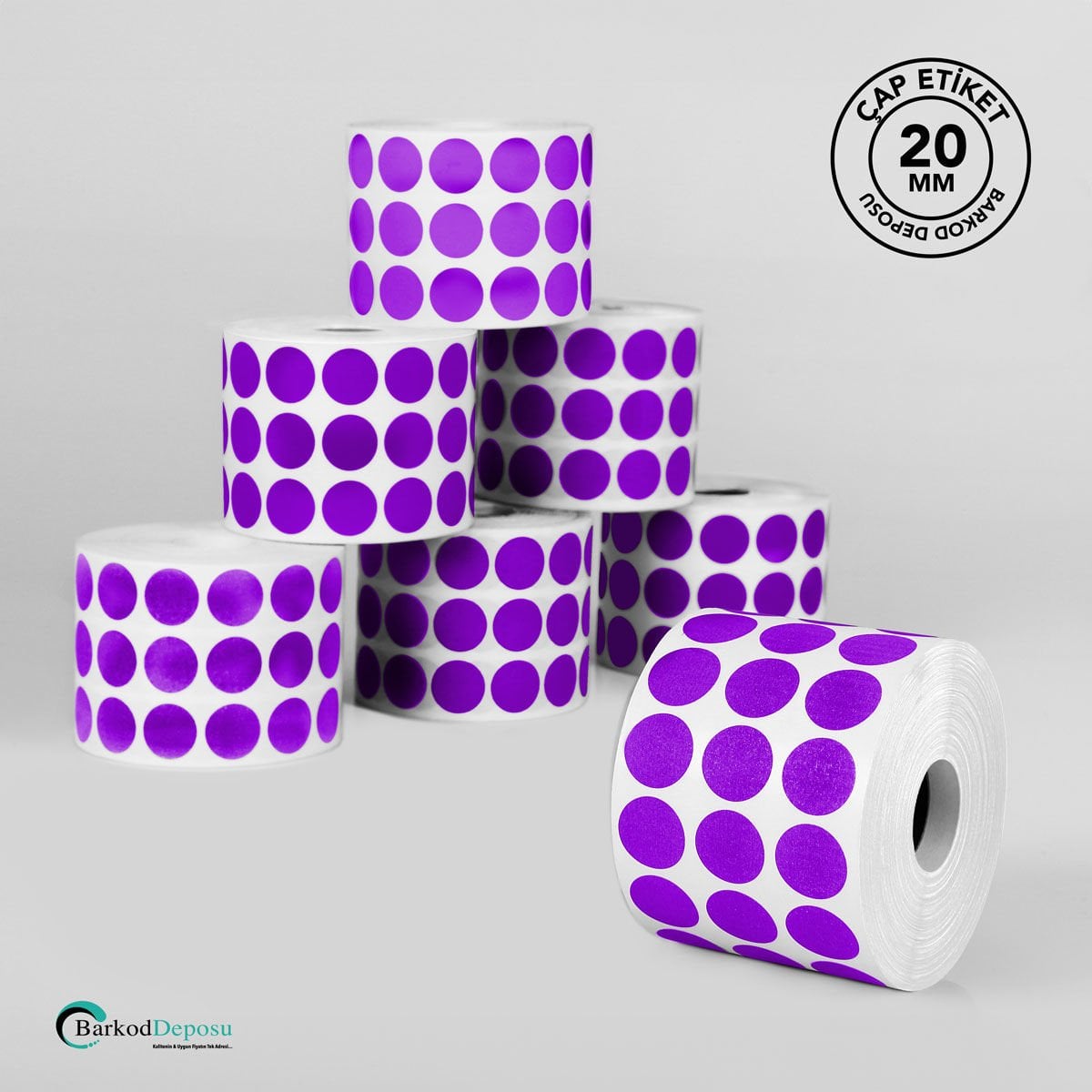20mm Çap Etiket 5000'Lik Mor