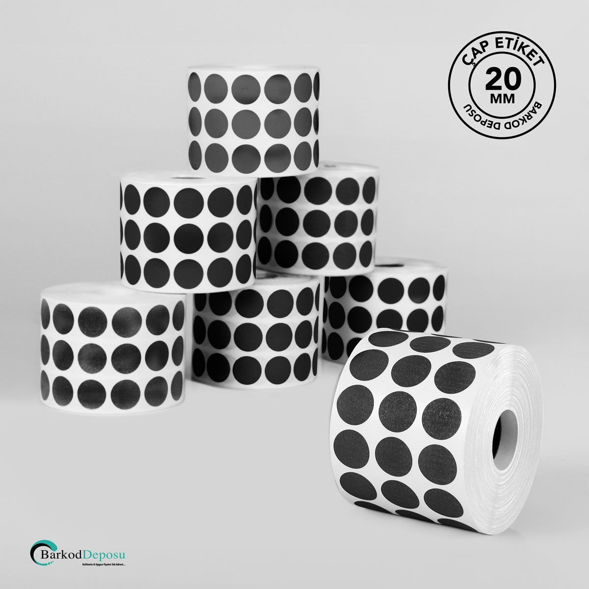 20mm Çap Etiket 5000'Lik Siyah
