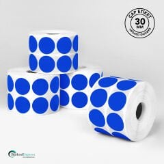 30mm Çap Etiket 2500'lik Mavi