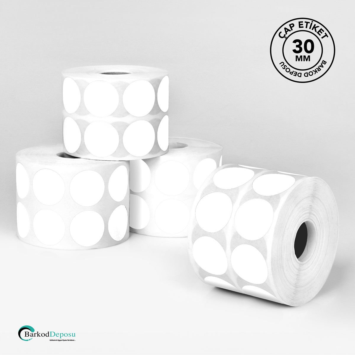 30mm Çap Etiket 2500'Lük Beyaz