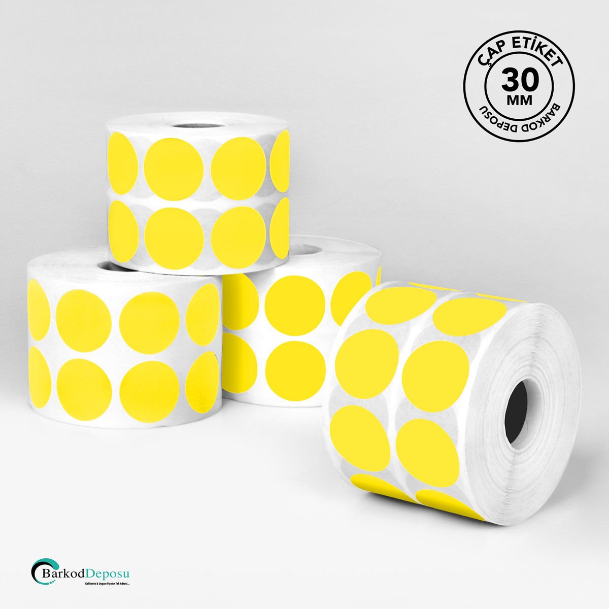 30mm Çap Etiket 2500'Lük Sarı