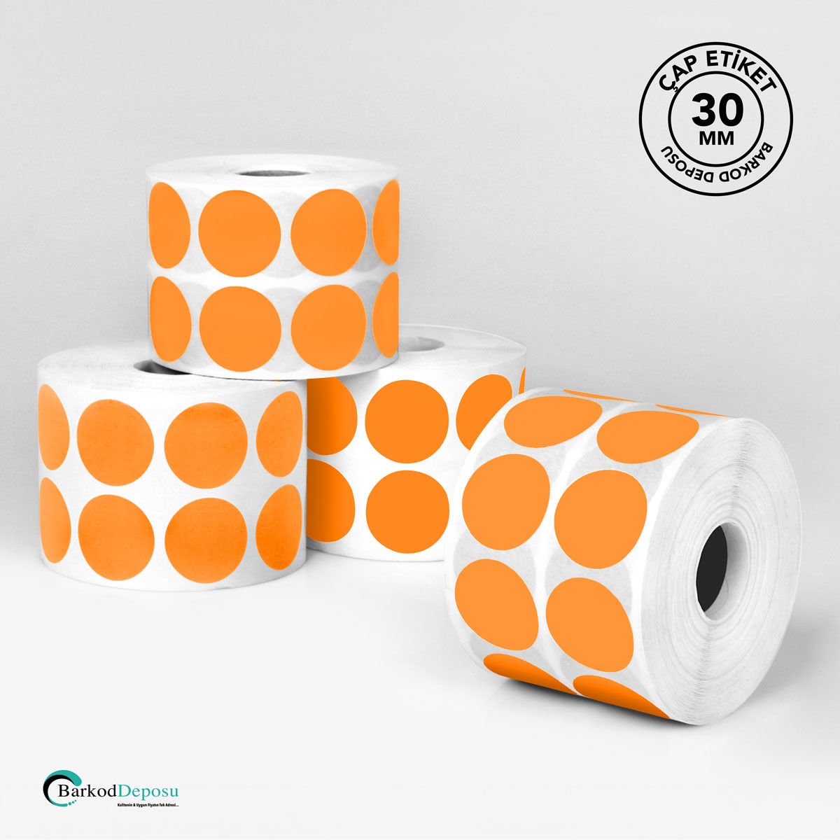 30mm Çap Etiket 2500'Lük Turuncu