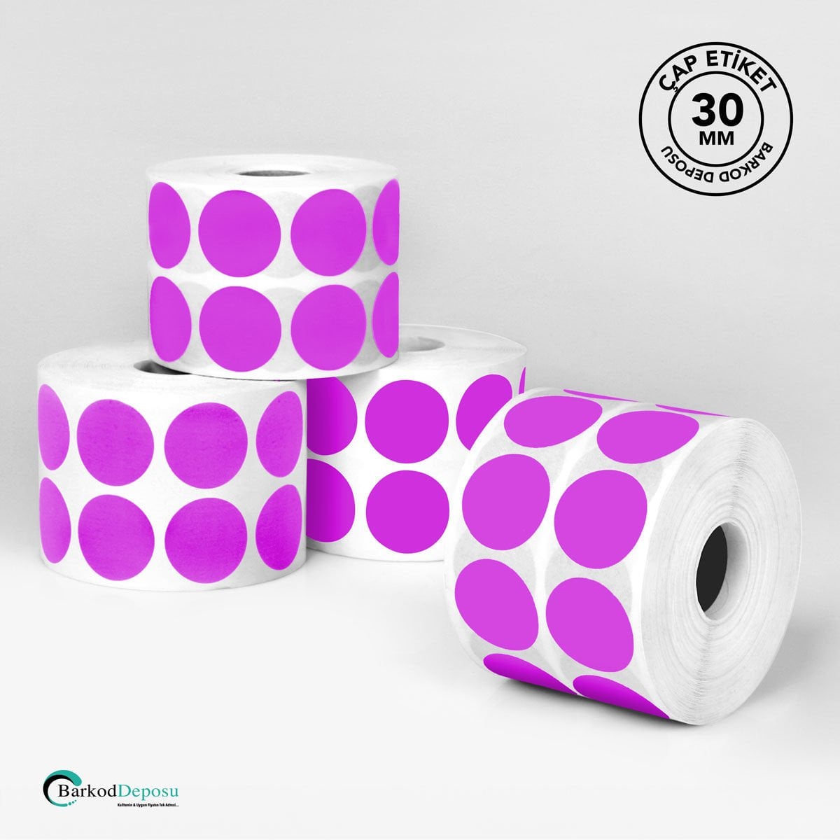 30mm Çap Etiket 2500'Lük Pembe