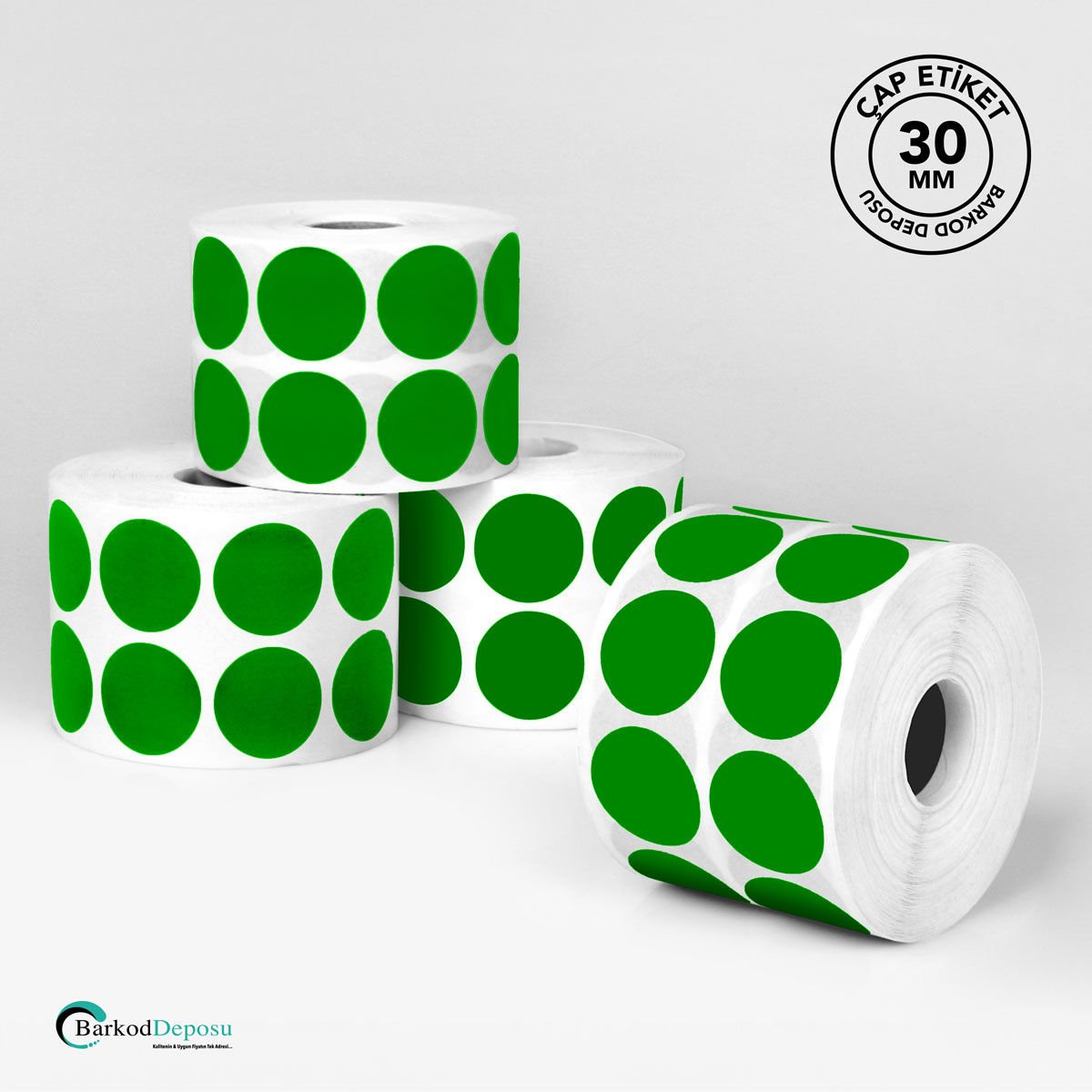 30mm Çap Etiket 2500'Lük Koyu Yeşil
