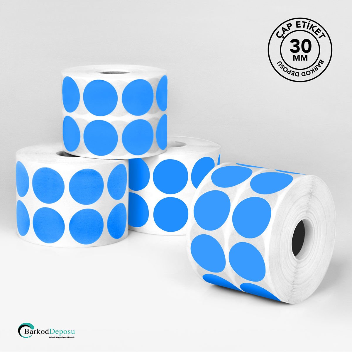 30mm Çap Etiket 2500'Lük Koyu Mavi