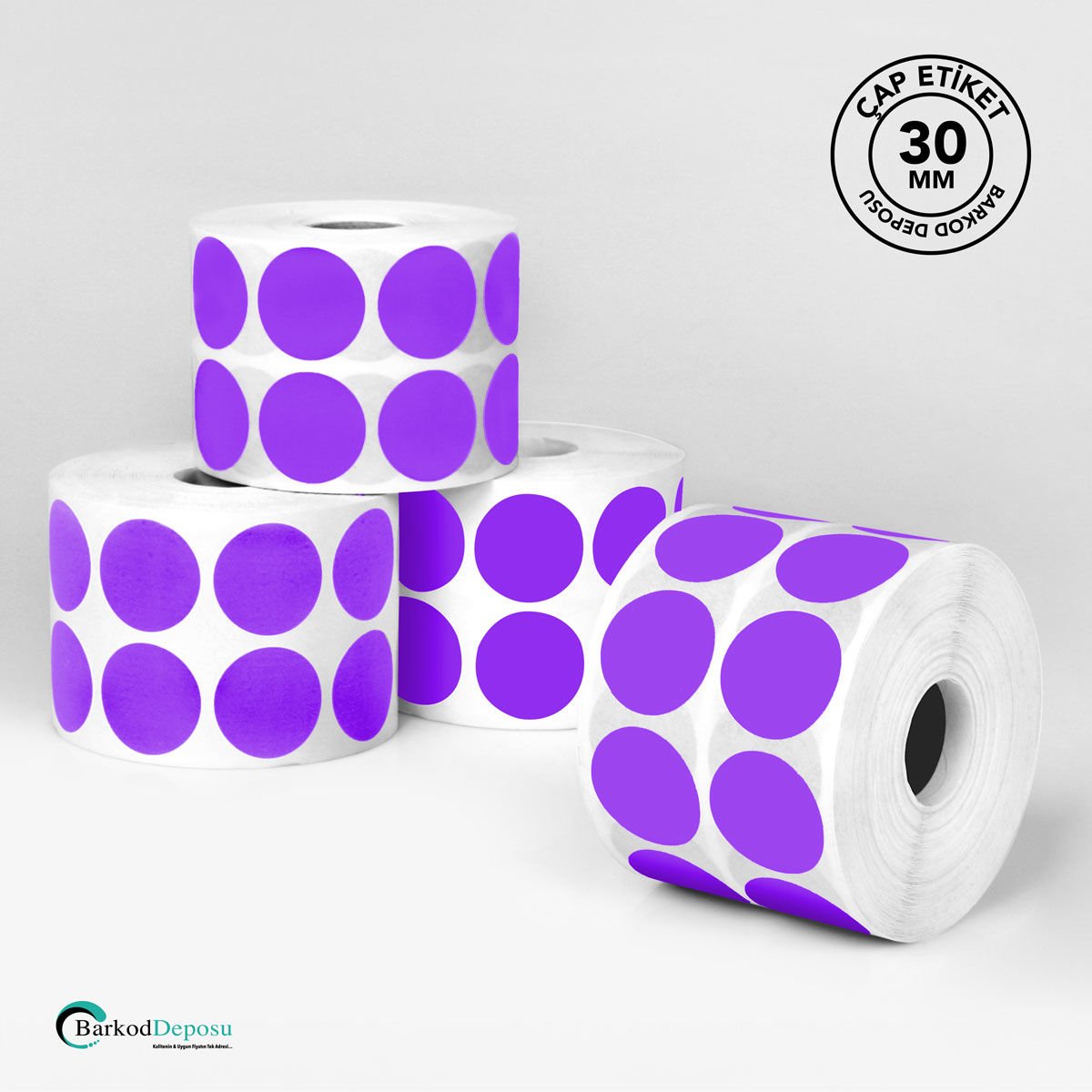 30mm Çap Etiket 2500'Lük Mor