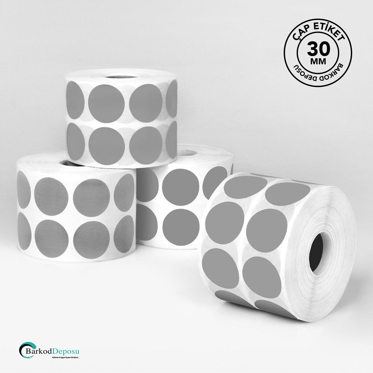 30mm Çap Etiket 2500'Lük Gri