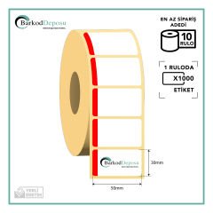 50x30 Lamine Termal İndirim Etiketi 1000 Sarım