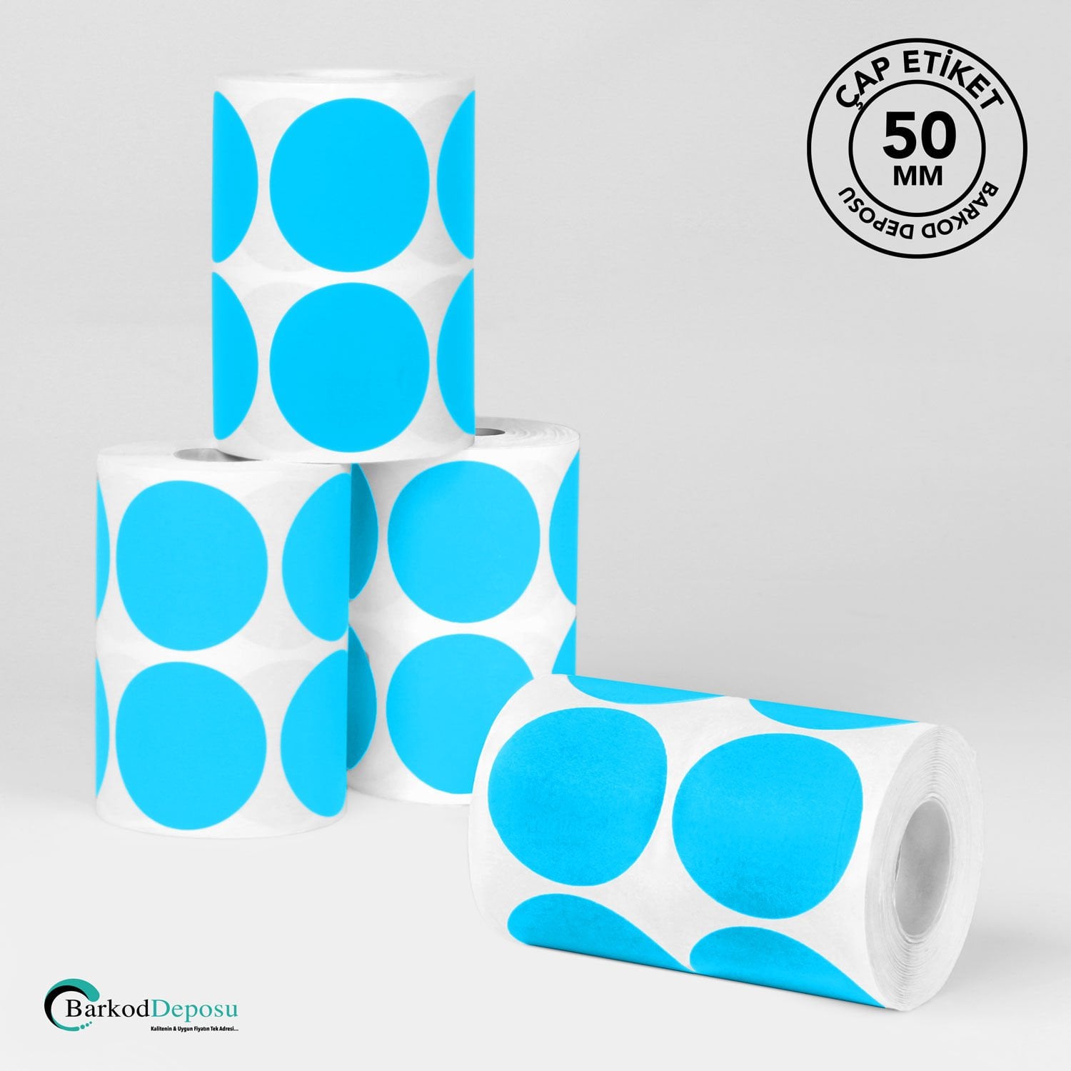 50mm Çap Etiket 1000'Lik Mavi