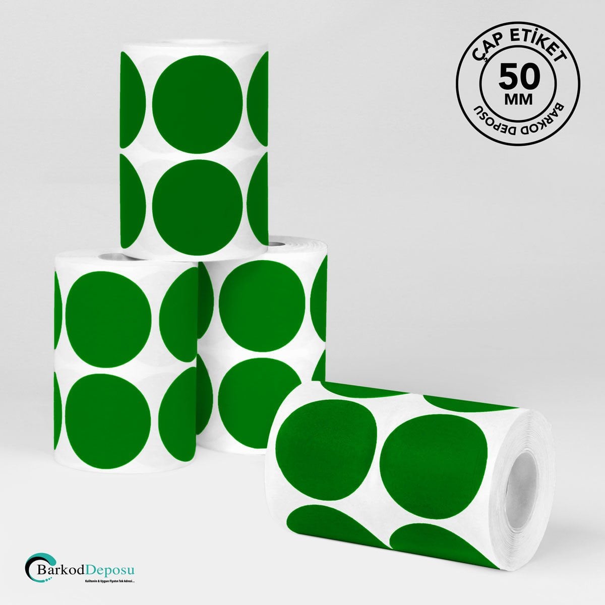 50mm Çap Etiket 1000'Lik Koyu Yeşil