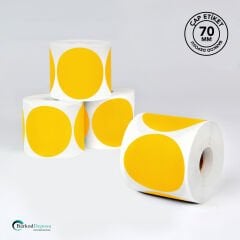 70mm Çap Etiket 500'lik Siyah