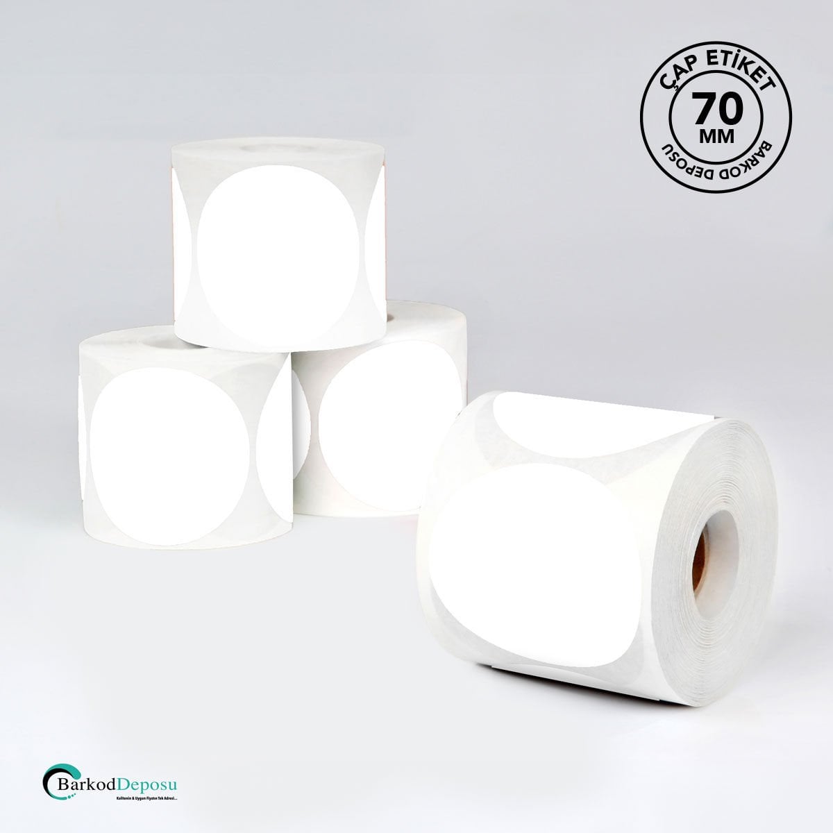 70mm Çap Etiket 500'Lük Beyaz