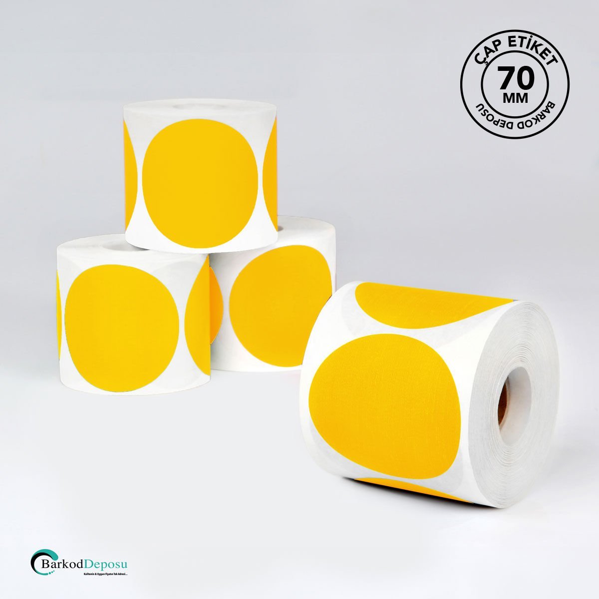 70mm Çap Etiket 500'Lük Sarı