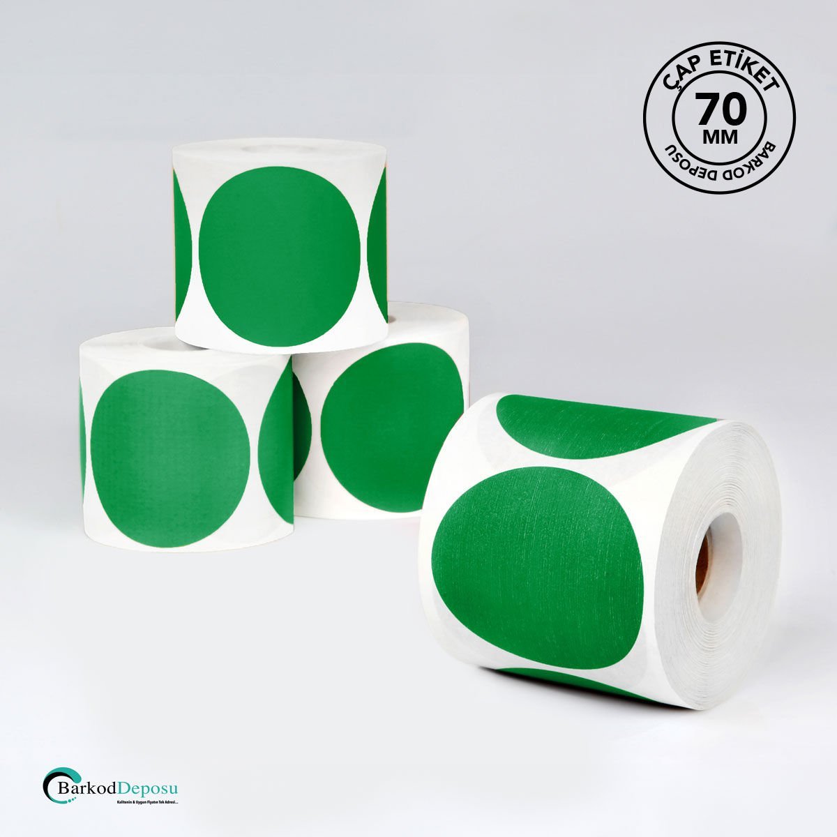 70mm Çap Etiket 500'Lük Yeşil