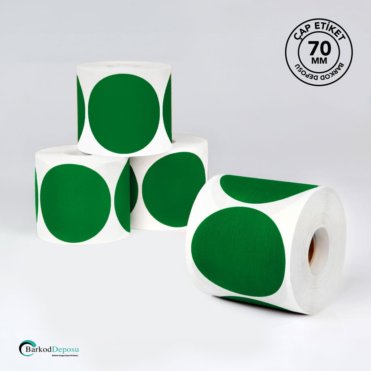 70mm Çap Etiket 500'Lük Koyu Yeşil