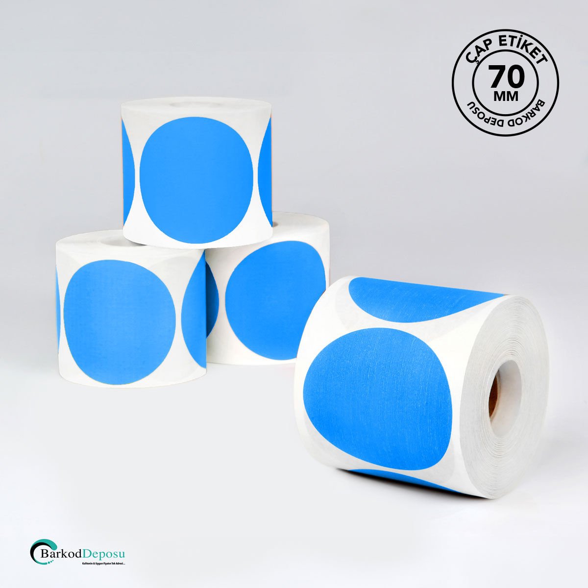 70mm Çap Etiket 500'Lük Koyu Mavi