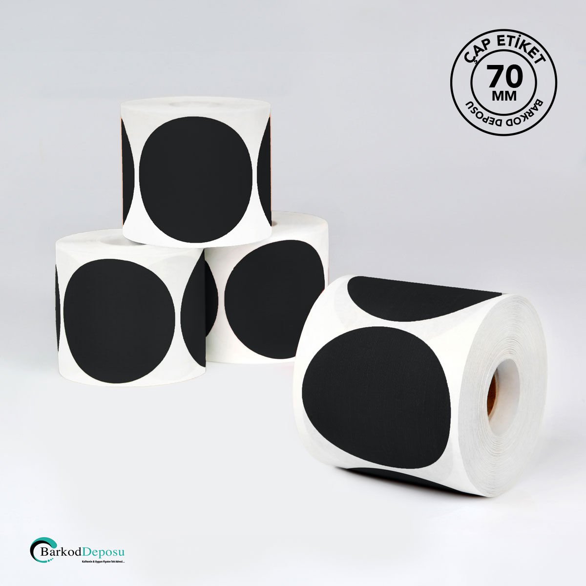 70mm Çap Etiket 500'Lük Siyah