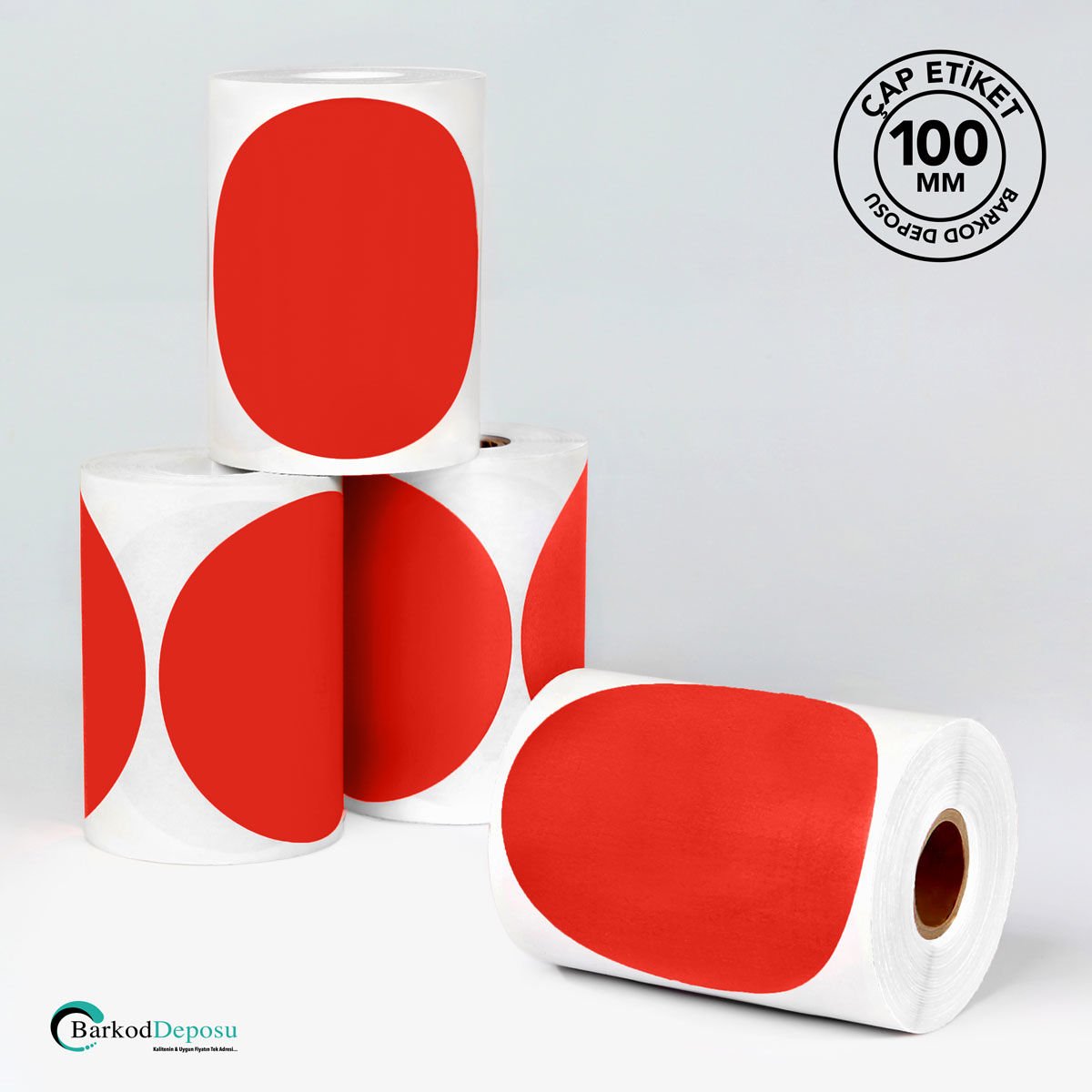 100mm Çap Etiket 250'Lik Kırmızı