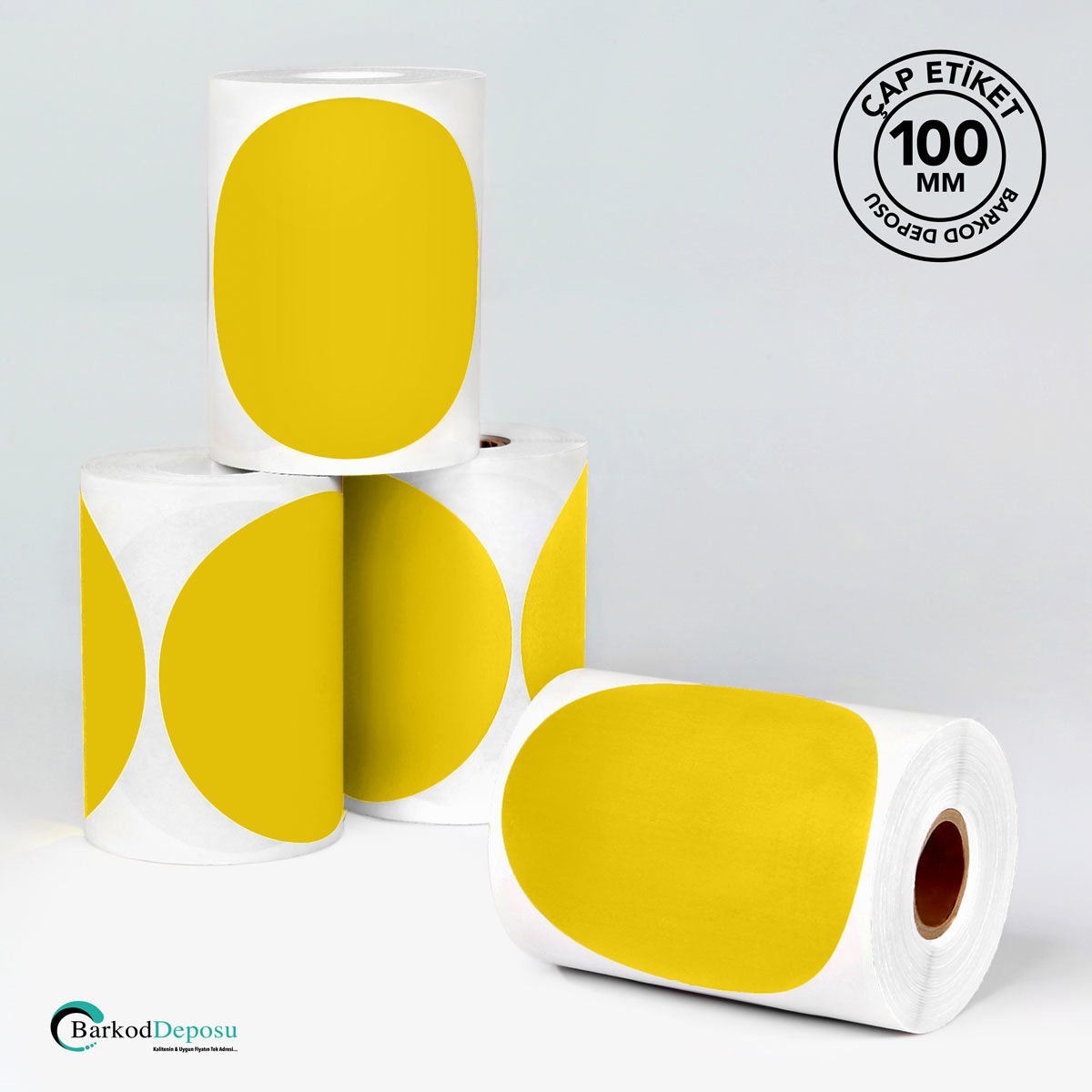 100mm Çap Etiket 250'Lik Sarı