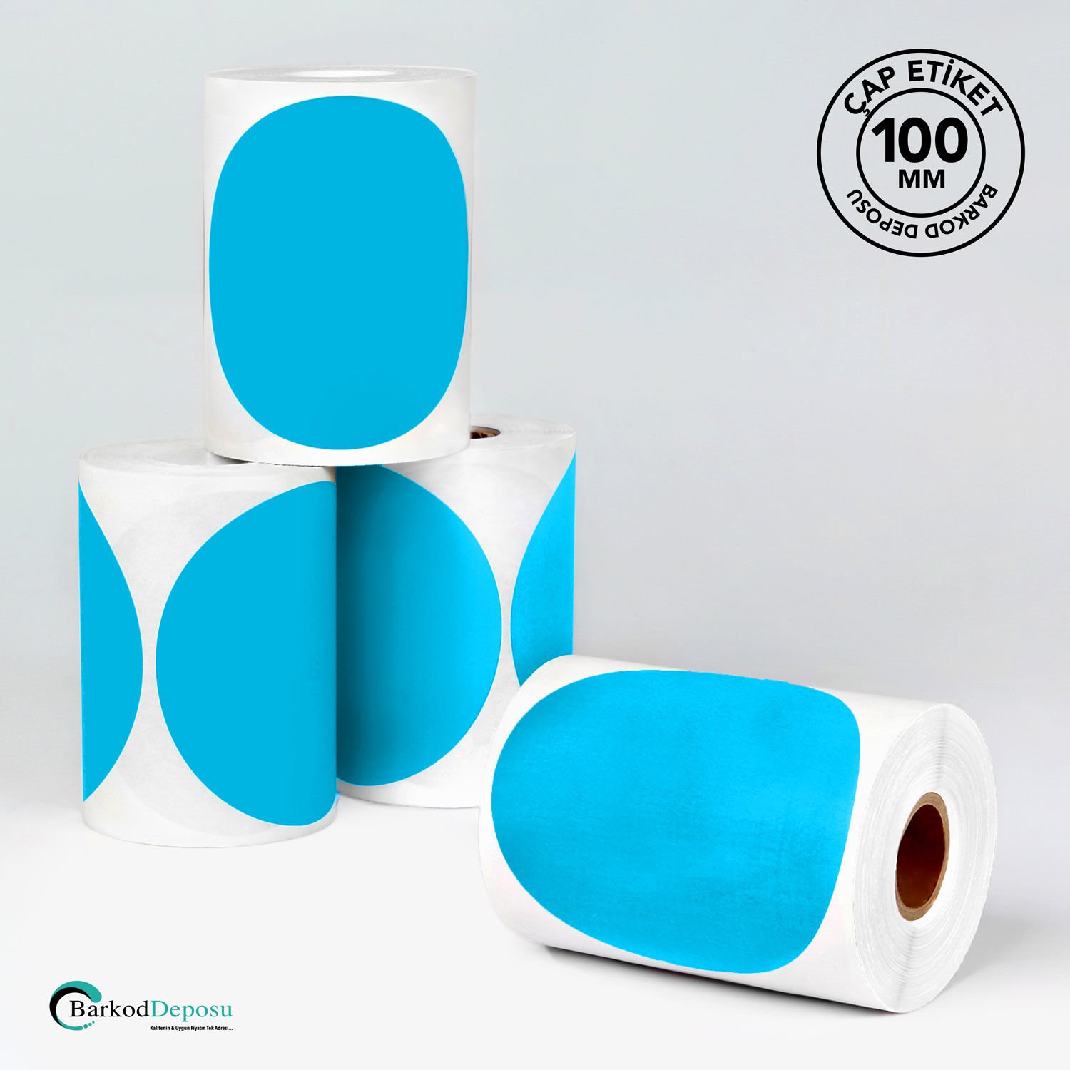 100mm Çap Etiket 250'Lik Mavi