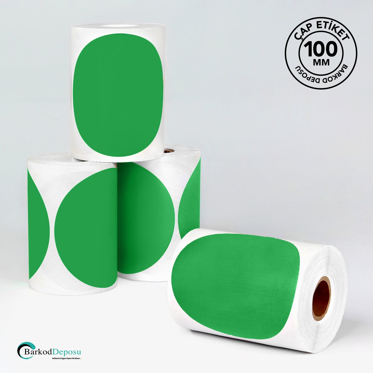 100mm Çap Etiket 250'Lik Yeşil